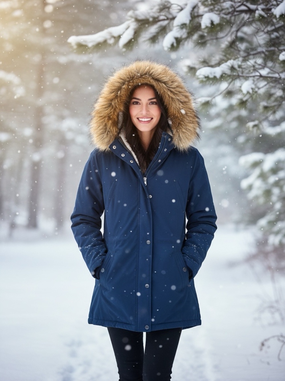 Halitech Performance Apparel Coat Jacket Hooded Fur Fleece Women’s Size XL Blue